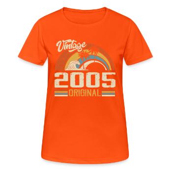 Vintage 2005 Vintage Retro Jubiläumsgeschenk - Frauen T-Shirt atmungsaktiv - Neonorange - Vorne - AI Model Female 172 dark (172cm)