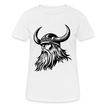 Wikinger Helm - Frauen T-Shirt atmungsaktiv - Weiß - Vorne - AI Model Female 172 dark (172cm)