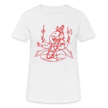 GANESHA YOGA / MEDITATION T-SHIRT - Women's Breathable T-Shirt - white - Front - AI Model Female 172 dark (172cm)