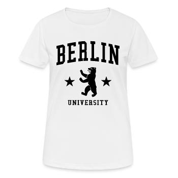 Berlin University - Frauen T-Shirt atmungsaktiv - Weiß - Vorne - AI Model Female 172 dark (172cm)