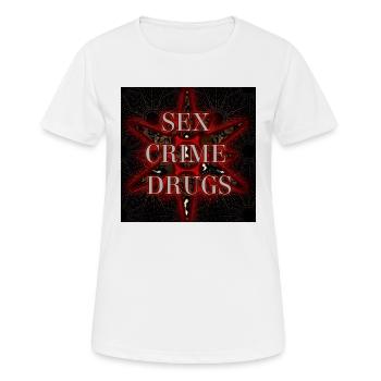 Sexe - Crime - Drogue - Image - 2023 - T-shirt respirant Femme - blanc - Devant - AI Model Female 172 dark (172cm)