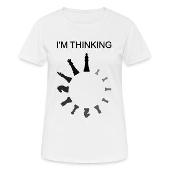 Je pense, pièces d’échecs - T-shirt respirant Femme - blanc - Devant - AI Model Female 172 dark (172cm)