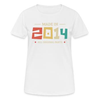 Legendär seit 2014 Original 2014 - Frauen T-Shirt atmungsaktiv - Weiß - Vorne - AI Model Female 172 dark (172cm)