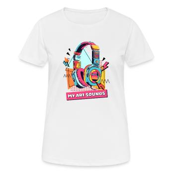 Artistic sound of PopArt headphones - Women's Breathable T-Shirt - white - Front - AI Model Female 172 dark (172cm)