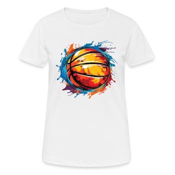 Streetball art with a basketball - Women's Breathable T-Shirt - white - Front - AI Model Female 172 dark (172cm)
