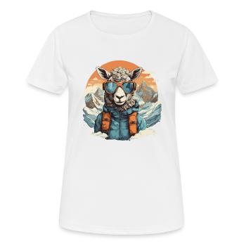 Coolness in den Bergen mit Skibrille - Frauen T-Shirt atmungsaktiv - Weiß - Vorne - AI Model Female 172 dark (172cm)