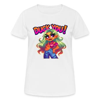 Duck You !! - T-shirt respirant Femme - blanc - Devant - AI Model Female 172 dark (172cm)