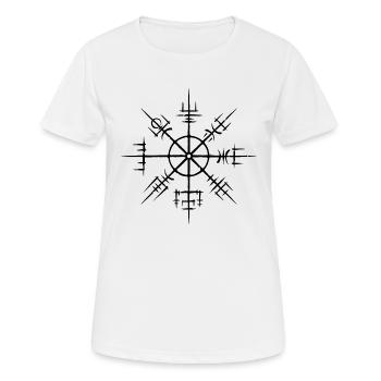 Viking compass Vegvisir brushstroke - Women's Breathable T-Shirt - white - Front - AI Model Female 172 dark (172cm)