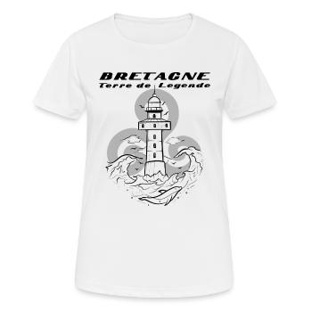 Bretagne terre de légende - T-shirt respirant Femme - blanc - Devant - AI Model Female 172 dark (172cm)