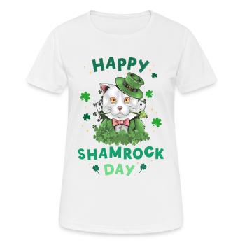 Frohen Kleeblatttag. St. Patrick's Day! - Frauen T-Shirt atmungsaktiv - Weiß - Vorne - AI Model Female 172 dark (172cm)