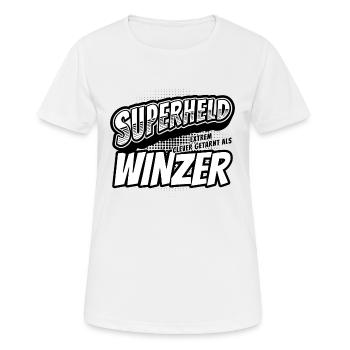 Superheld, clever getarnt als Winzer - Frauen T-Shirt atmungsaktiv - Weiß - Vorne - AI Model Female 172 dark (172cm)