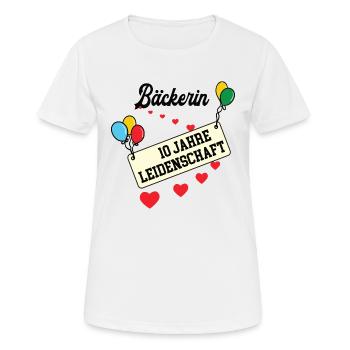 Bäckerin Jubiläum 10 Jahre 10. jähriges Jubi - Frauen T-Shirt atmungsaktiv - Weiß - Vorne - AI Model Female 172 dark (172cm)