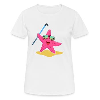 beachhockey beachhockeyverein strandhockey - Frauen T-Shirt atmungsaktiv - Weiß - Vorne - AI Model Female 172 dark (172cm)