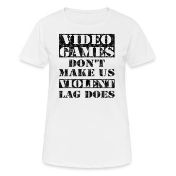 Les jeux vidéo ne font pas de nous un décalage violent - T-shirt respirant Femme - blanc - Devant - AI Model Female 172 dark (172cm)
