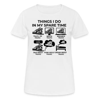 Things I Do In My Spare Time - Trains - Women's Breathable T-Shirt - white - Front - AI Model Female 172 dark (172cm)