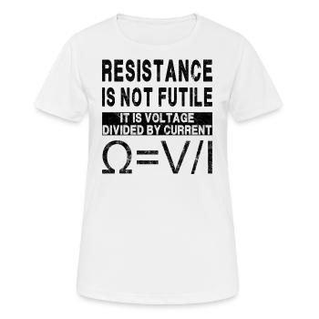 Widerstand ist nicht zwecklos - Volt geteilter Strom - Frauen T-Shirt atmungsaktiv - Weiß - Vorne - AI Model Female 172 dark (172cm)