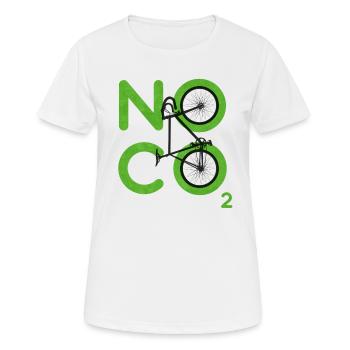 Kein CO2 - Frauen T-Shirt atmungsaktiv - Weiß - Vorne - AI Model Female 172 dark (172cm)