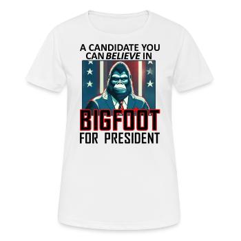Bigfoot für den Präsidenten - Frauen T-Shirt atmungsaktiv - Weiß - Vorne - AI Model Female 172 dark (172cm)