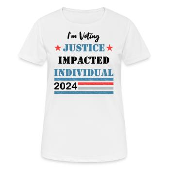 Je vote - Particulier touché par la justice - 2024 - T-shirt respirant Femme - blanc - Devant - AI Model Female 172 dark (172cm)
