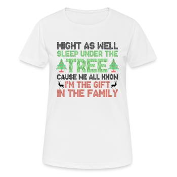 All know i'm the gift in the family - T-shirt respirant Femme - blanc - Devant - AI Model Female 172 dark (172cm)