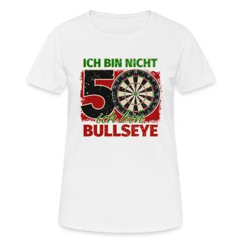 Ich bin nicht 50 ich bin Bullseye Geburtstag Dart - Frauen T-Shirt atmungsaktiv - Weiß - Vorne - AI Model Female 172 dark (172cm)