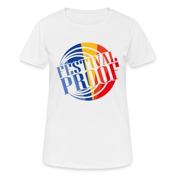 Beweis Festival - Frauen T-Shirt atmungsaktiv - Weiß - Vorne - AI Model Female 172 dark (172cm)