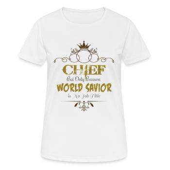 Chief World Savior - Women's Breathable T-Shirt - white - Front - AI Model Female 172 dark (172cm)