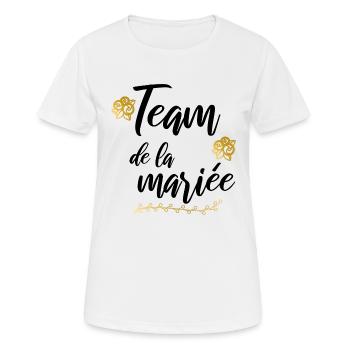 Team de la mariée evjf - T-shirt respirant Femme - blanc - Devant - AI Model Female 172 dark (172cm)