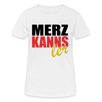 Merz kanns - Kanzler - Kanzlerkandidat - Frauen T-Shirt atmungsaktiv - Weiß - Vorne - AI Model Female 172 dark (172cm)