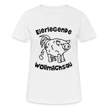 eierlegende wollmilchsau - workaholic - arbeit - Frauen T-Shirt atmungsaktiv - Weiß - Vorne - AI Model Female 172 dark (172cm)