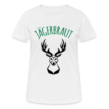 Jägerbraut Jagd jagen jäger Wald Hirsch 2c - Frauen T-Shirt atmungsaktiv - Weiß - Vorne - AI Model Female 172 dark (172cm)