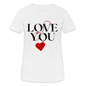 Je t’aime - T-shirt respirant Femme - blanc - Devant - AI Model Female 172 dark (172cm)