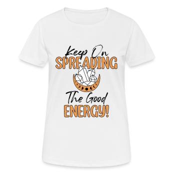 Médecine énergétique Guérisseur de cristaux d’énergie positive - T-shirt respirant Femme - blanc - Devant - AI Model Female 172 dark (172cm)