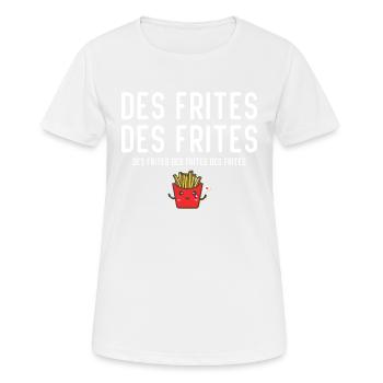 Des Frites Des Frites des Drites - T-shirt respirant Femme - blanc - Devant - AI Model Female 172 dark (172cm)