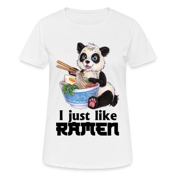 Niedlicher Großer Panda mit Ramen Nudeln Geschenk - Frauen T-Shirt atmungsaktiv - Weiß - Vorne - AI Model Female 172 dark (172cm)