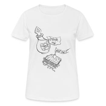 eat me drink me - Women's Breathable T-Shirt - white - Front - AI Model Female 172 dark (172cm)