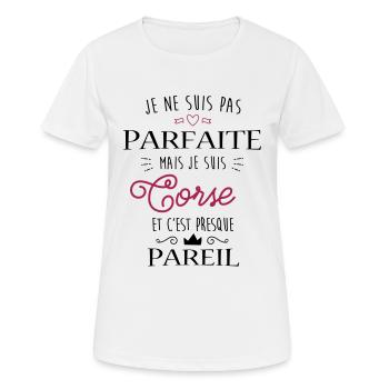 Corse Parfaite - T-shirt respirant Femme - blanc - Devant - AI Model Female 172 dark (172cm)