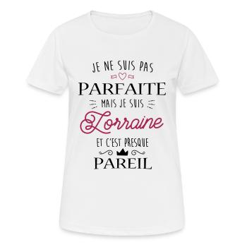 Lorraine Parfaite - T-shirt respirant Femme - blanc - Devant - AI Model Female 172 dark (172cm)