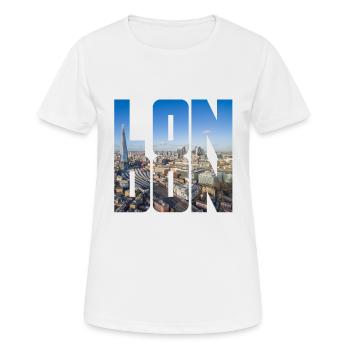 London England UK GB - Frauen T-Shirt atmungsaktiv - Weiß - Vorne - AI Model Female 172 dark (172cm)