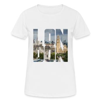 London England UK GB - Frauen T-Shirt atmungsaktiv - Weiß - Vorne - AI Model Female 172 dark (172cm)