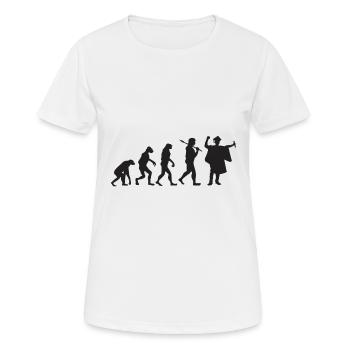 Abschlussfeier - Evolution - Geschenk - Frauen T-Shirt atmungsaktiv - Weiß - Vorne - AI Model Female 172 dark (172cm)