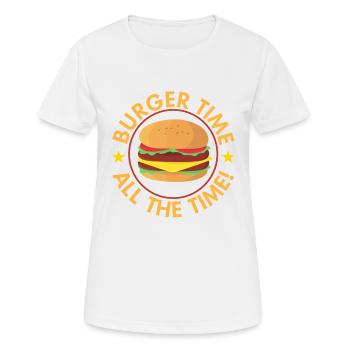 Burger Fast Food - Frauen T-Shirt atmungsaktiv - Weiß - Vorne - AI Model Female 172 dark (172cm)