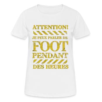 Football humour foot cadeau footballeur - T-shirt respirant Femme - blanc - Devant - AI Model Female 172 dark (172cm)