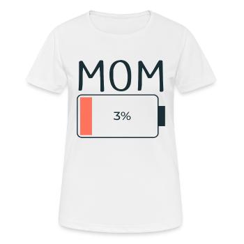 Mama Batterie faible - T-shirt respirant Femme - blanc - Devant - AI Model Female 172 dark (172cm)