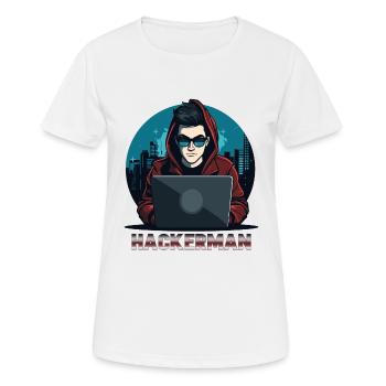 Cool Hacker Codage Spécialiste de l’informatique Hackerman - T-shirt respirant Femme - blanc - Devant - AI Model Female 172 dark (172cm)