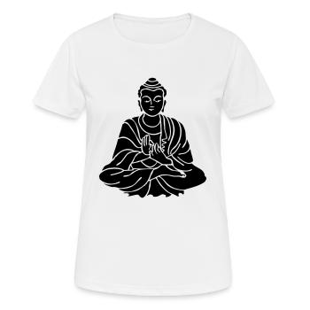 buddha_1 - T-shirt respirant Femme - blanc - Devant - AI Model Female 172 dark (172cm)