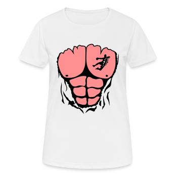 handball corps muscle dechire muscu body - T-shirt respirant Femme - blanc - Devant - AI Model Female 172 dark (172cm)