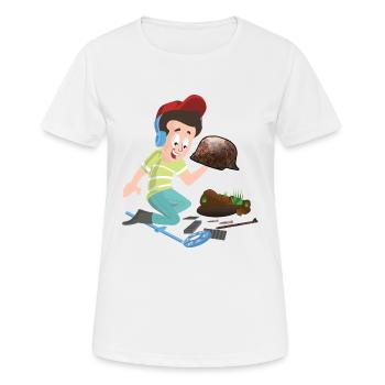 Militaria Sondler Chasse au trésor pour les reliques de la Seconde Guerre mondiale - T-shirt respirant Femme - blanc - Devant - AI Model Female 172 dark (172cm)