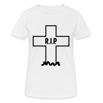 RIP Cross - Frauen T-Shirt atmungsaktiv - Weiß - Vorne - AI Model Female 172 dark (172cm)