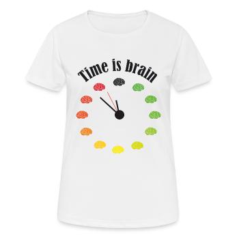 Time is brain - Frauen T-Shirt atmungsaktiv - Weiß - Vorne - AI Model Female 172 dark (172cm)